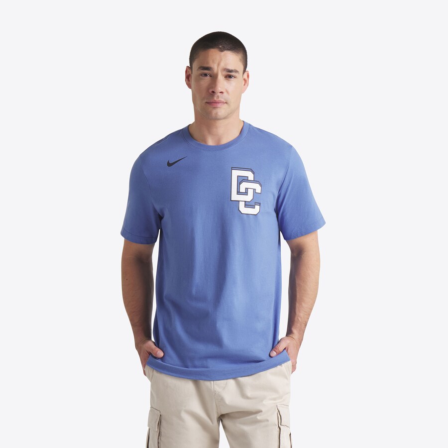 Men's Washington Nationals CJ Abrams Nike Blue 2025 City Connect Fuse Name & Number 2.0 T-Shirt - Puhuasuan