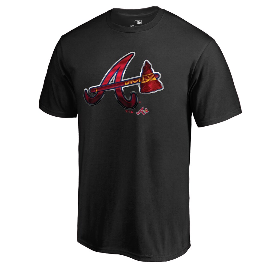 Men's Atlanta Braves Black Midnight Mascot T-Shirt - Puhuasuan