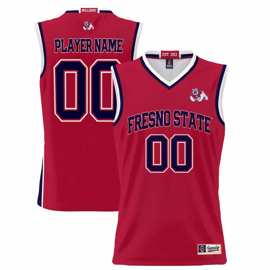 Fresno State Bulldogs GameDay Greats Unisex  Lightweight NIL Pick-A-Player Basketball Jersey - Red - Puhuasuan