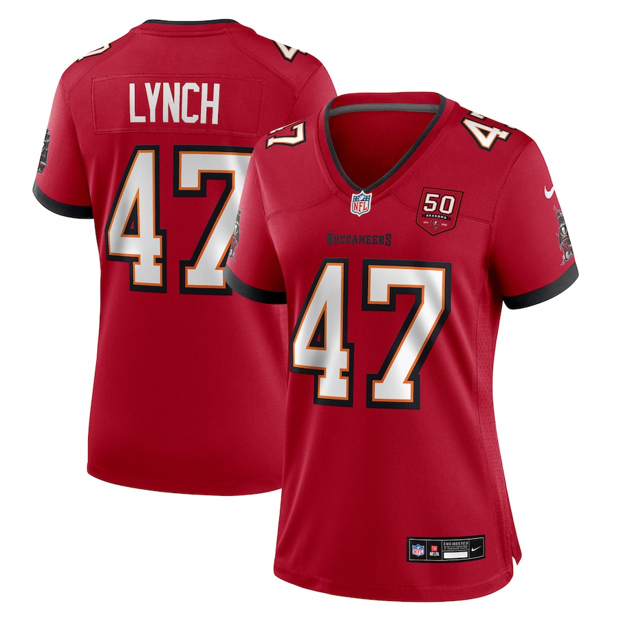 Women's Tampa Bay Buccaneers John Lynch Nike Red 50th Anniversary Game Jersey - Puhuasuan