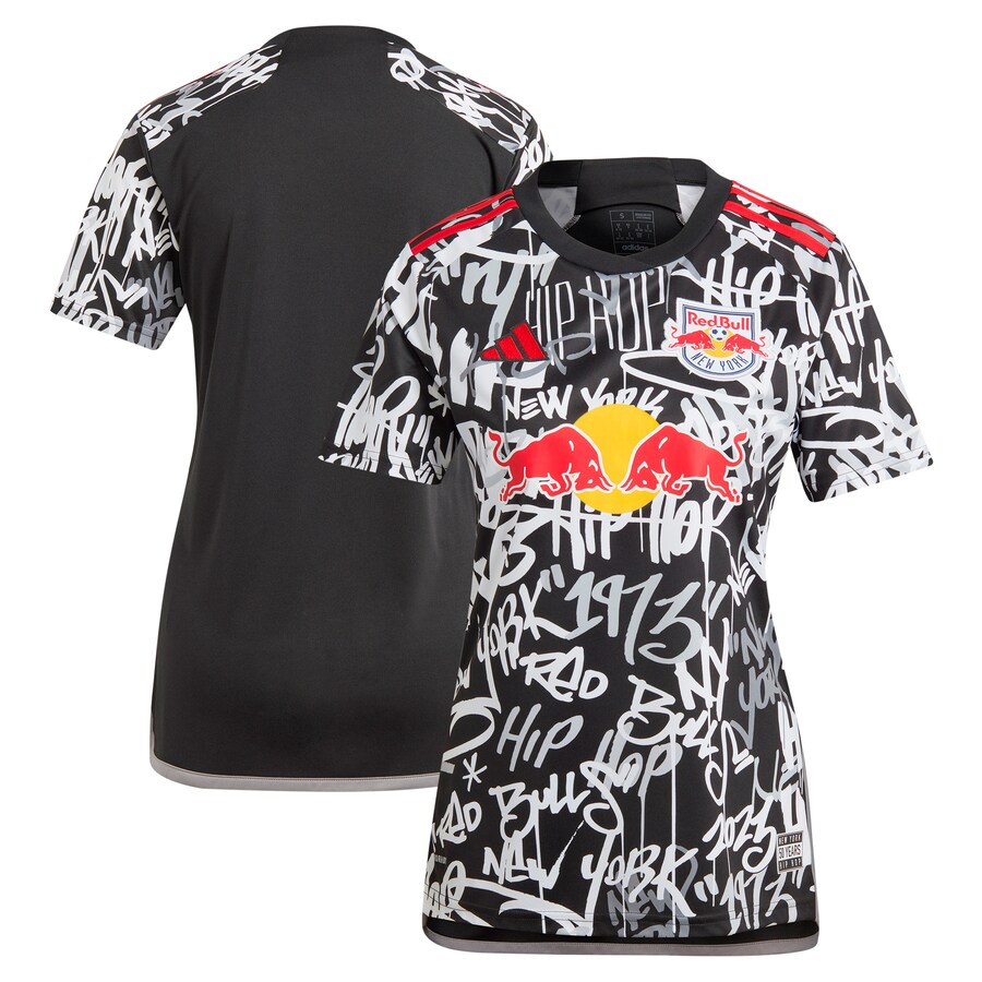 Women's New York Red Bulls  adidas Black 2023 Freestyle Replica Jersey - Puhuasuan