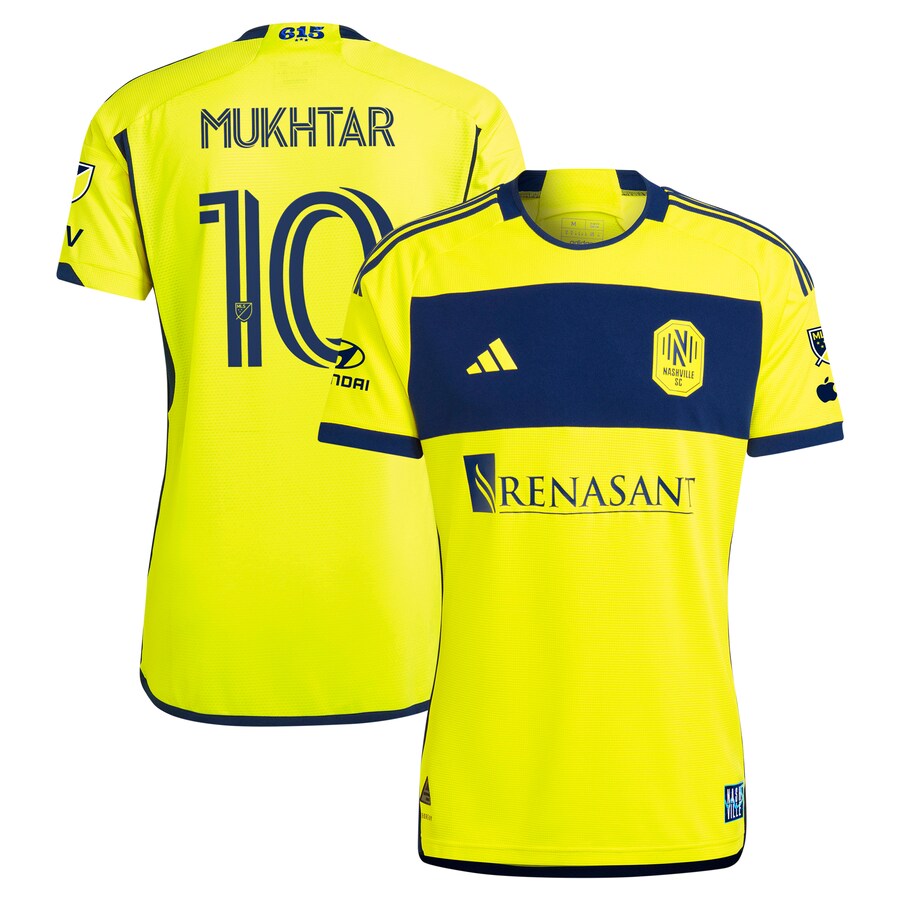 Men's Nashville SC Hany Mukhtar adidas Yellow 2024 The 615 Kit Authentic Player Jersey - Puhuasuan