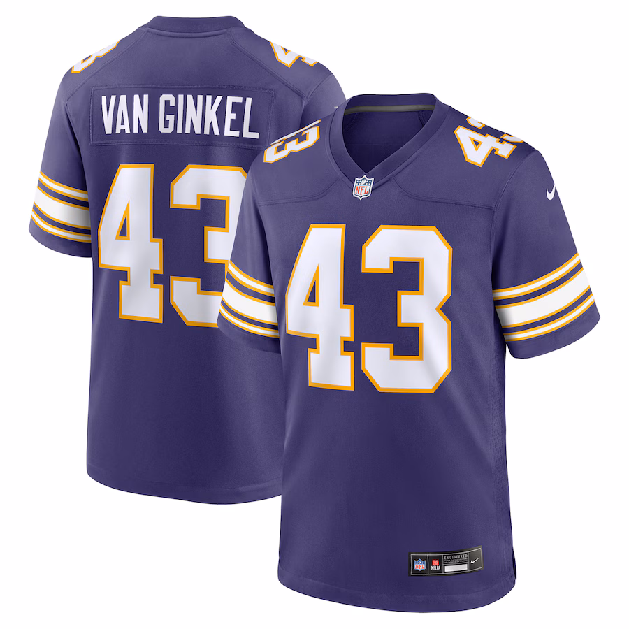 Men's Minnesota Vikings Andrew Van Ginkel Nike Purple Alternate Game Jersey - Puhuasuan