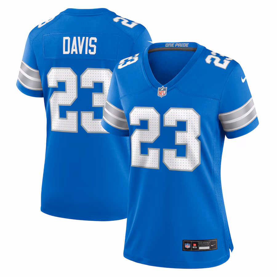 Women's Detroit Lions Carlton Davis Nike Blue Team Game Jersey - Puhuasuan
