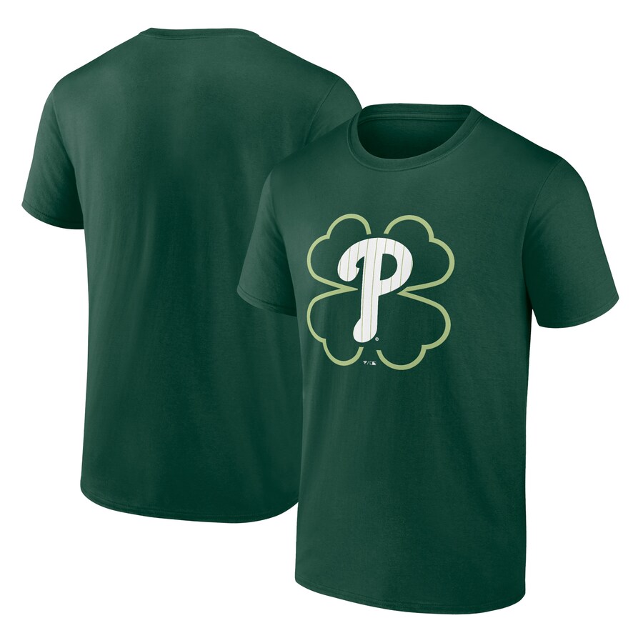 Men's Philadelphia Phillies Green Clover Badge T-Shirt - Puhuasuan