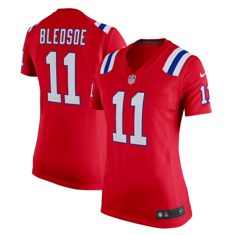 Women's New England Patriots Drew Bledsoe Nike Red Retired Game Jersey - Puhuasuan