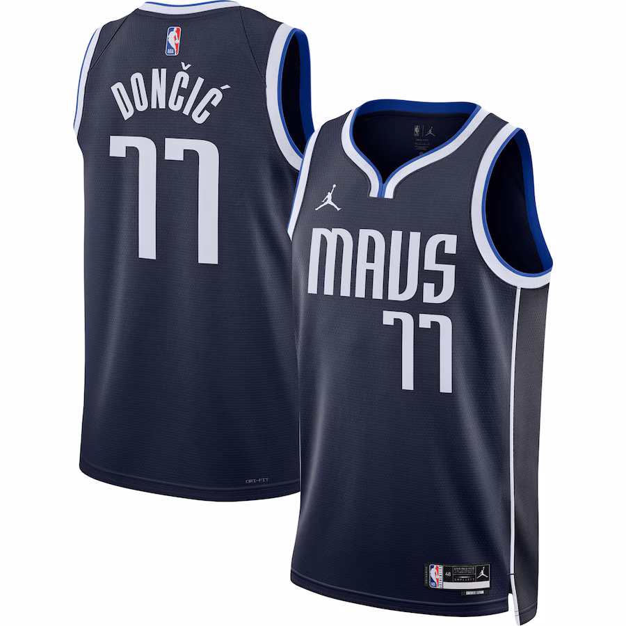 Unisex Dallas Mavericks Luka Don?i? Jordan Brand Navy Swingman Jersey - Statement Edition - Puhuasuan