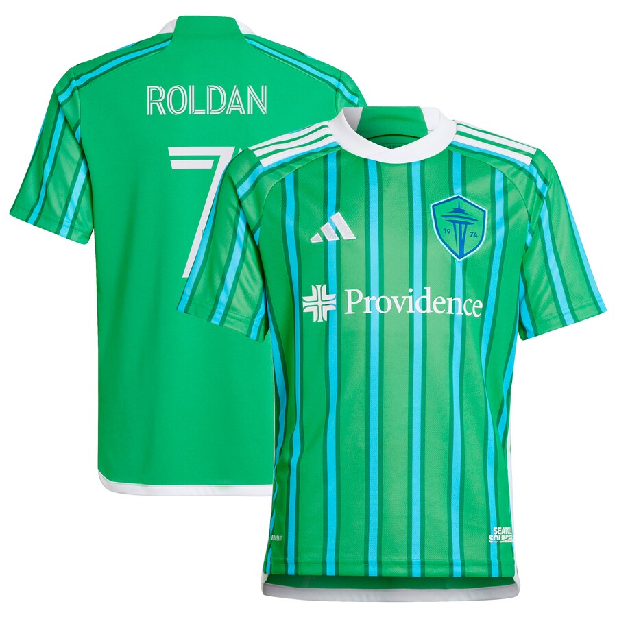 Youth Seattle Sounders FC Cristian Roldan adidas Green 2024 The Anniversary Kit Replica Player Jersey - Puhuasuan