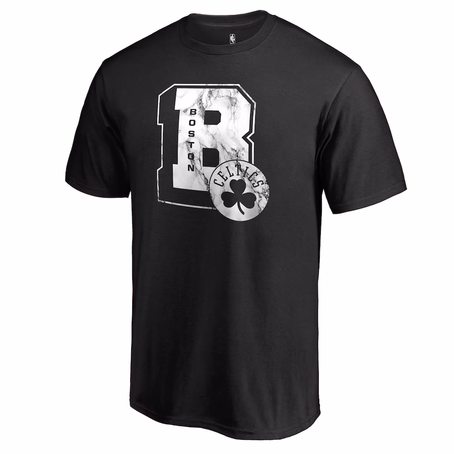 Men's Boston Celtics Black Letterman T-Shirt - Puhuasuan