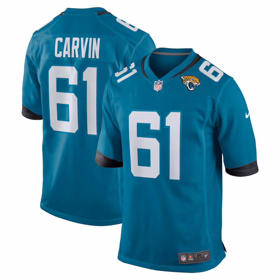 Men's Jacksonville Jaguars Jerome Carvin Nike Teal Team Game Jersey - Puhuasuan