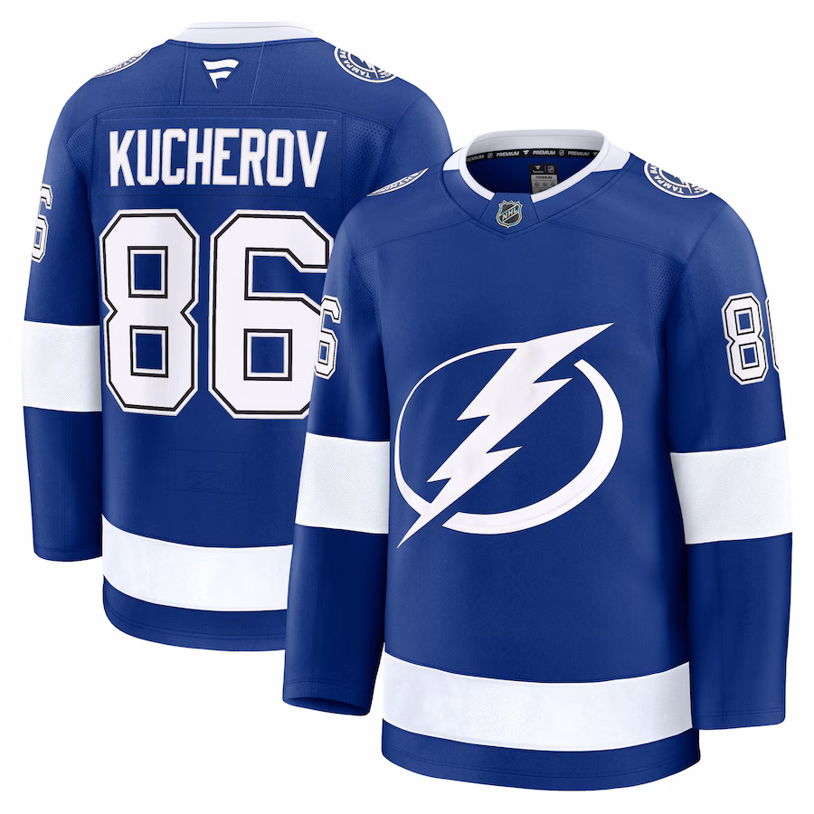 Men's Tampa Bay Lightning Nikita Kucherov Fanatics Blue Home Premium Jersey - Puhuasuan