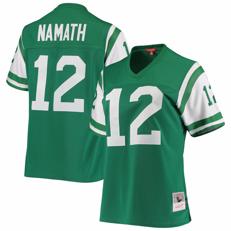 Women's New York Jets Joe Namath Mitchell & Ness Green 1969 Legacy Replica Jersey - Puhuasuan