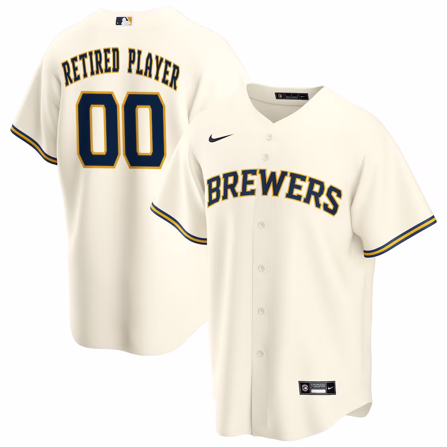 Men's Milwaukee Brewers Nike Cream Home Pick-A-Player Retired Roster Replica Jersey - Puhuasuan