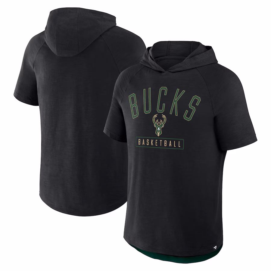 Men's Milwaukee Bucks Fanatics Black Pass Legend Hooded T-Shirt - Puhuasuan