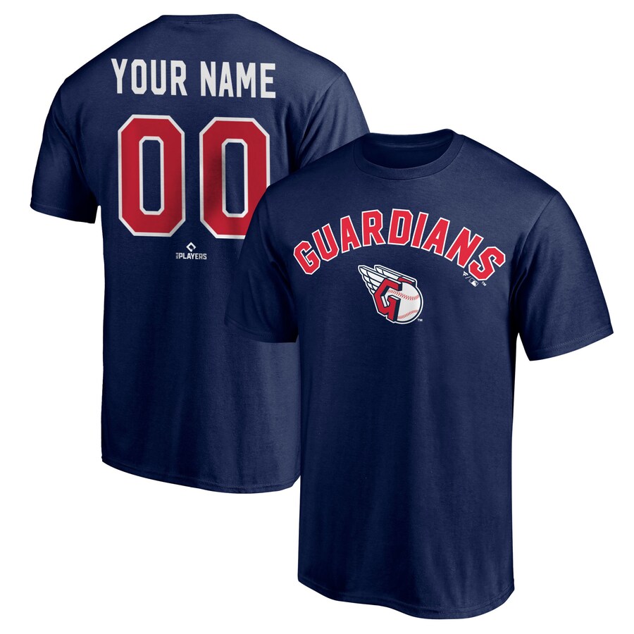 Men's Cleveland Guardians Navy Personalized Winning Streak T-Shirt - Puhuasuan