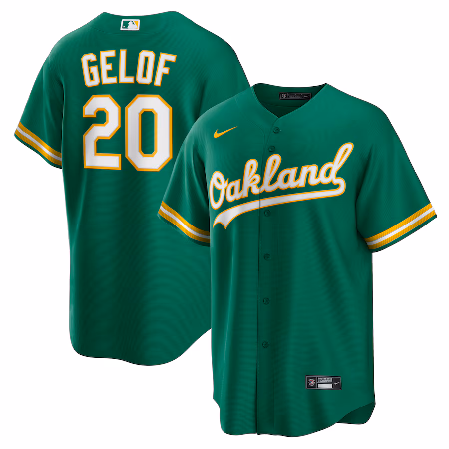 Men's Oakland Athletics Zack Gelof Nike Kelly Green Alternate Replica Jersey - Puhuasuan
