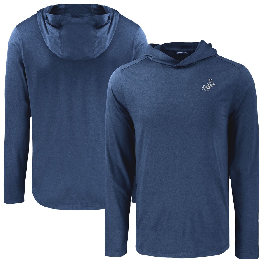 Men's Los Angeles Dodgers Cutter & Buck Navy Coastline Epic Comfort Eco Recycled Hoodie T-Shirt - Puhuasuan