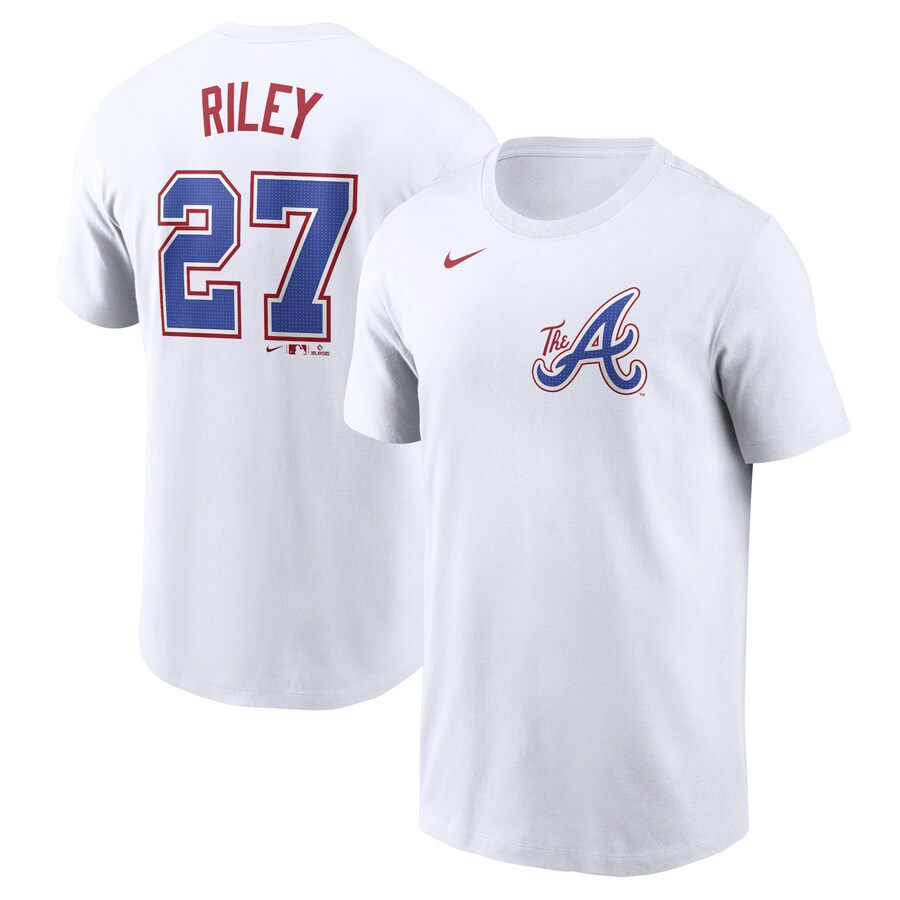 Men's Atlanta Braves Austin Riley Nike White City Connect Fuse Name & Number T-Shirt - Puhuasuan