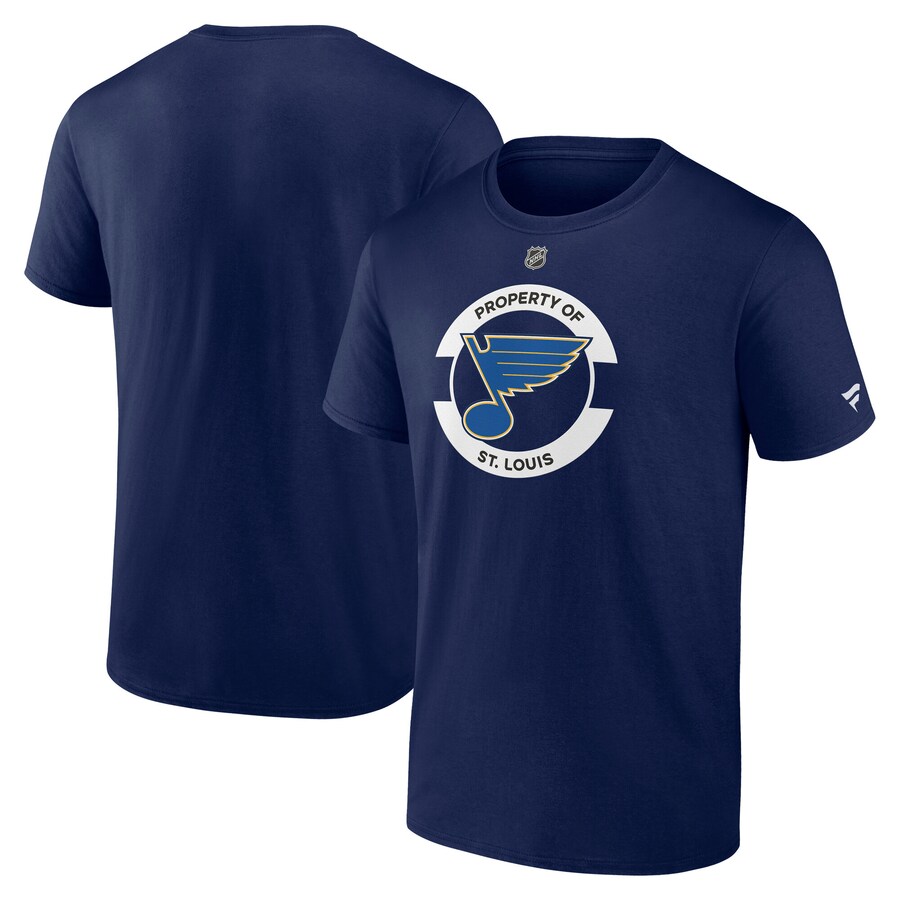 Men's St. Louis Blues Fanatics Navy Authentic Pro Core Secondary T-Shirt - Puhuasuan