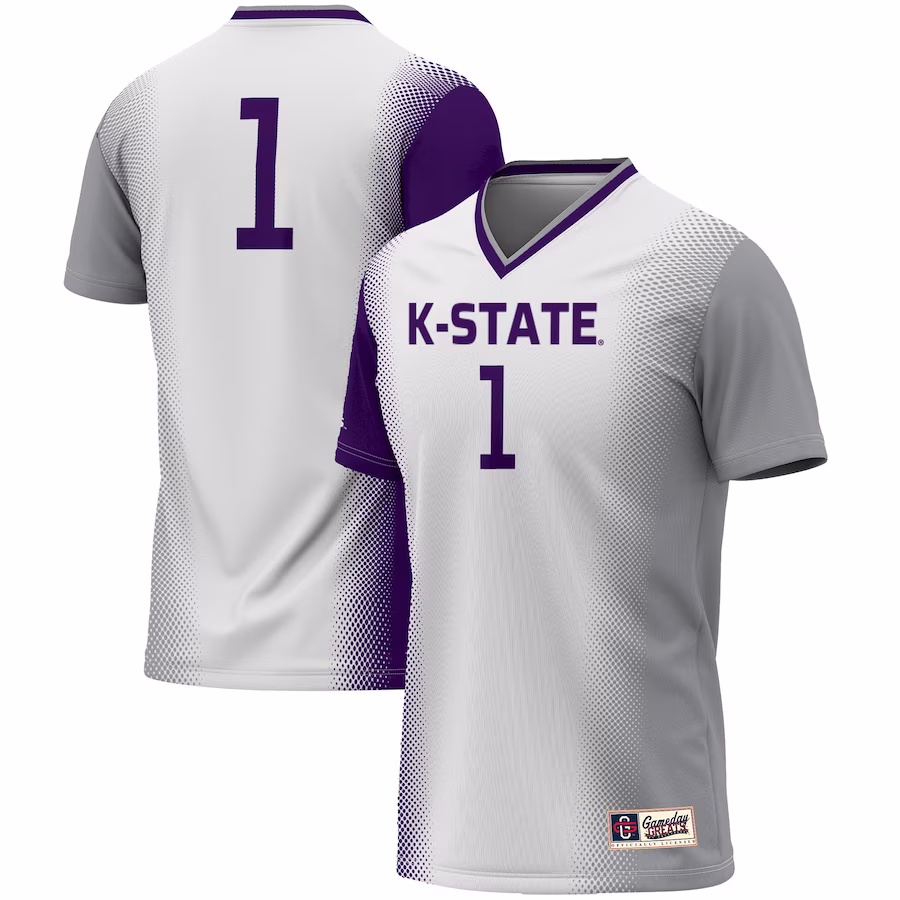 #1 Kansas State Wildcats GameDay Greats Unisex  Lightweight Women's Soccer Jersey - White - Puhuasuan
