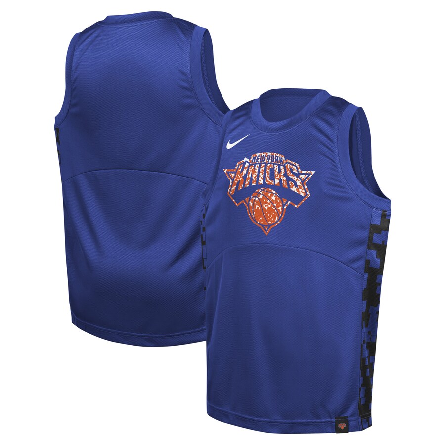 Youth New York Knicks  Nike Blue Courtside Starting Five Team Jersey - Puhuasuan