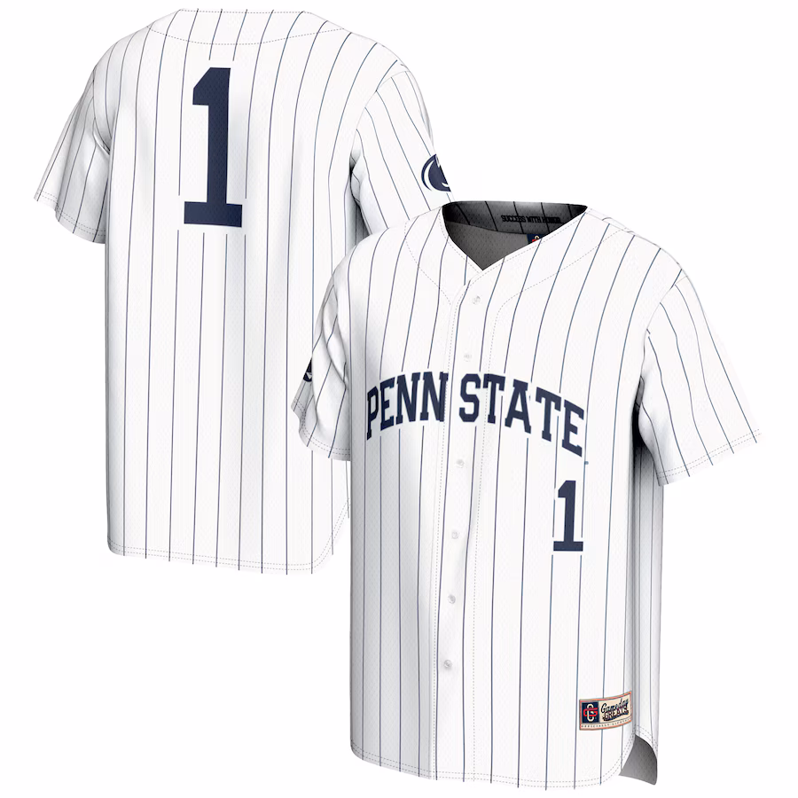 Men's GameDay Greats #1 White Penn State Nittany Lions Lightweight Baseball Fashion Jersey - Puhuasuan