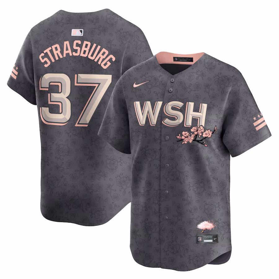 Men's Washington Nationals Stephen Strasburg Nike Charcoal City Connect Limited Player Jersey - Puhuasuan