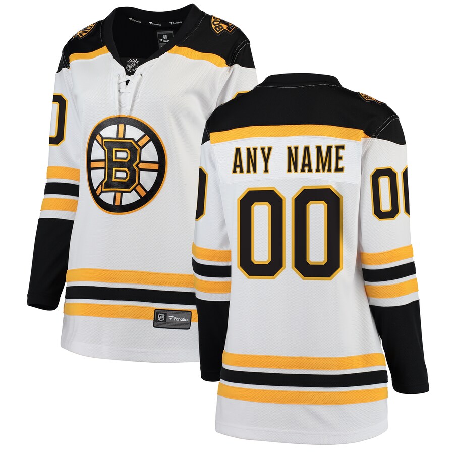 Women's Boston Bruins Fanatics Branded White Away Breakaway Custom Jersey - Puhuasuan