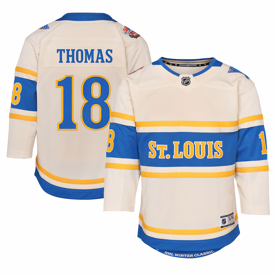 Youth St. Louis Blues Robert Thomas Cream 2025 NHL Winter Classic Premier Player Jersey - Puhuasuan