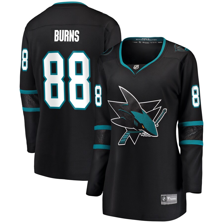 Women's San Jose Sharks Brent Burns Fanatics Branded Black Alternate Breakaway Player Jersey - Puhuasuan