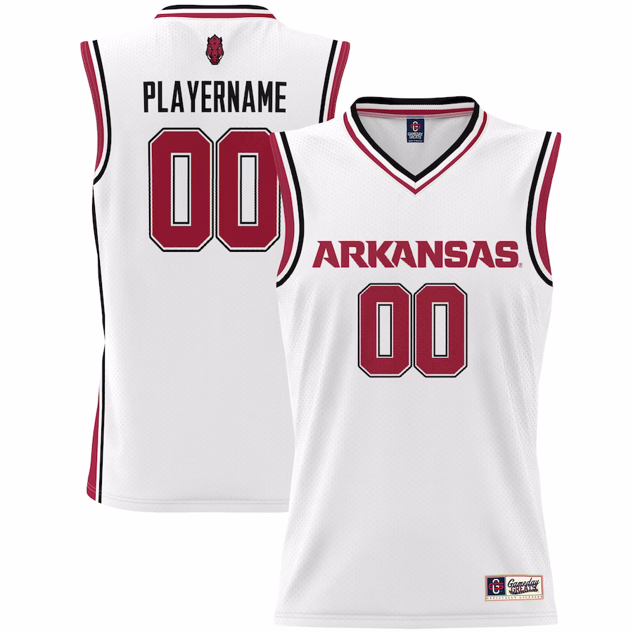 Arkansas Razorbacks GameDay Greats Unisex NIL Pick-A-Player Lightweight Women's Basketball Jersey - White - Puhuasuan