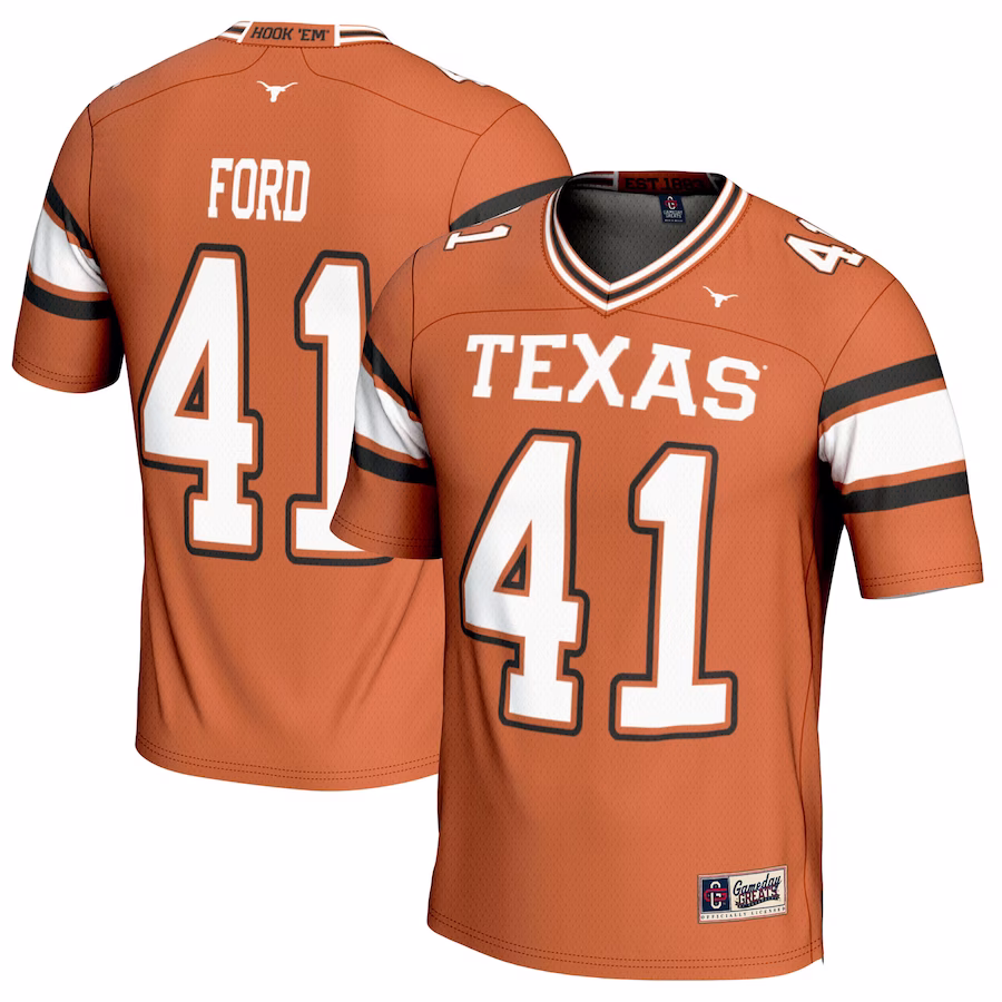 Jaylan Ford Texas Longhorns GameDay Greats Youth NIL Player Football Jersey - Texas Orange - Puhuasuan