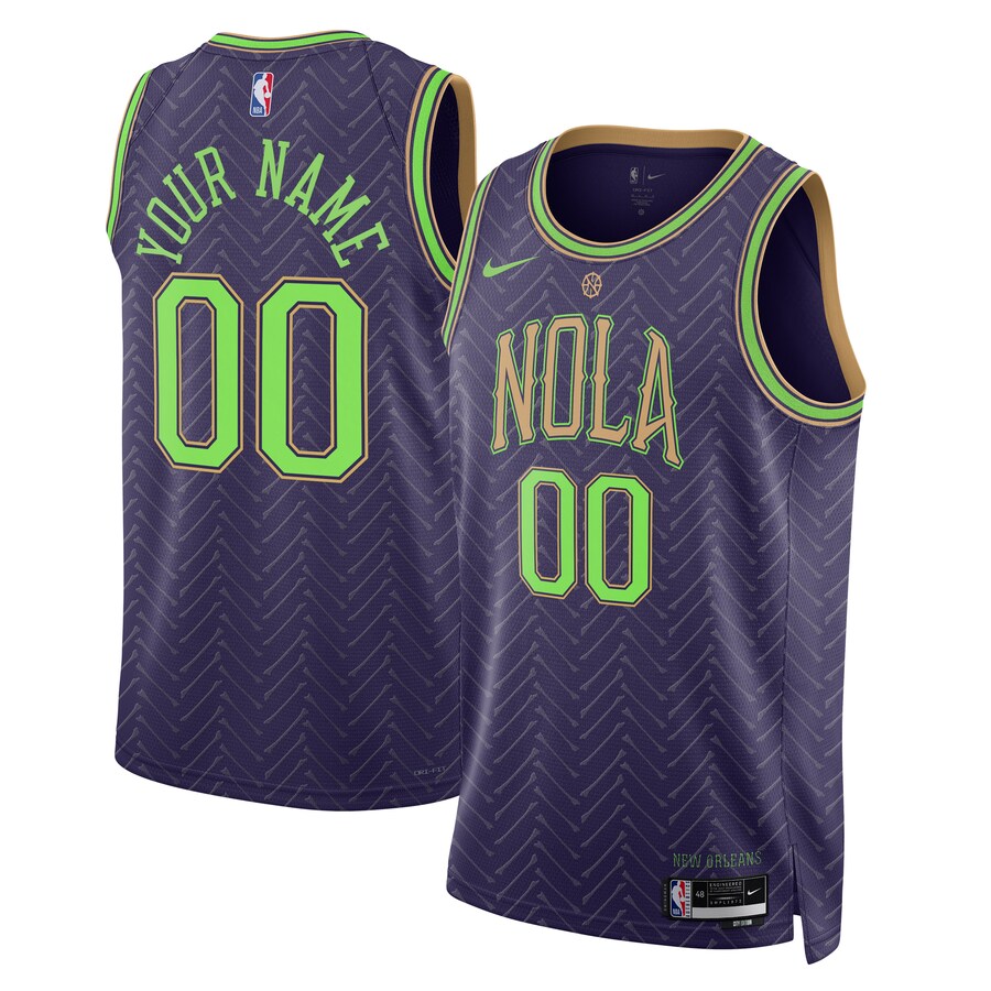 Unisex New Orleans Pelicans Nike Purple 2024/25 Custom Swingman Jersey - City Edition - Puhuasuan
