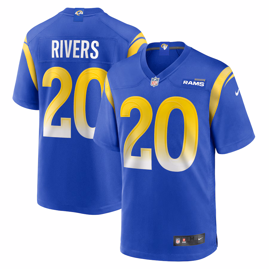 Men's Los Angeles Rams Ronnie Rivers Nike  Royal Team Game Jersey - Puhuasuan