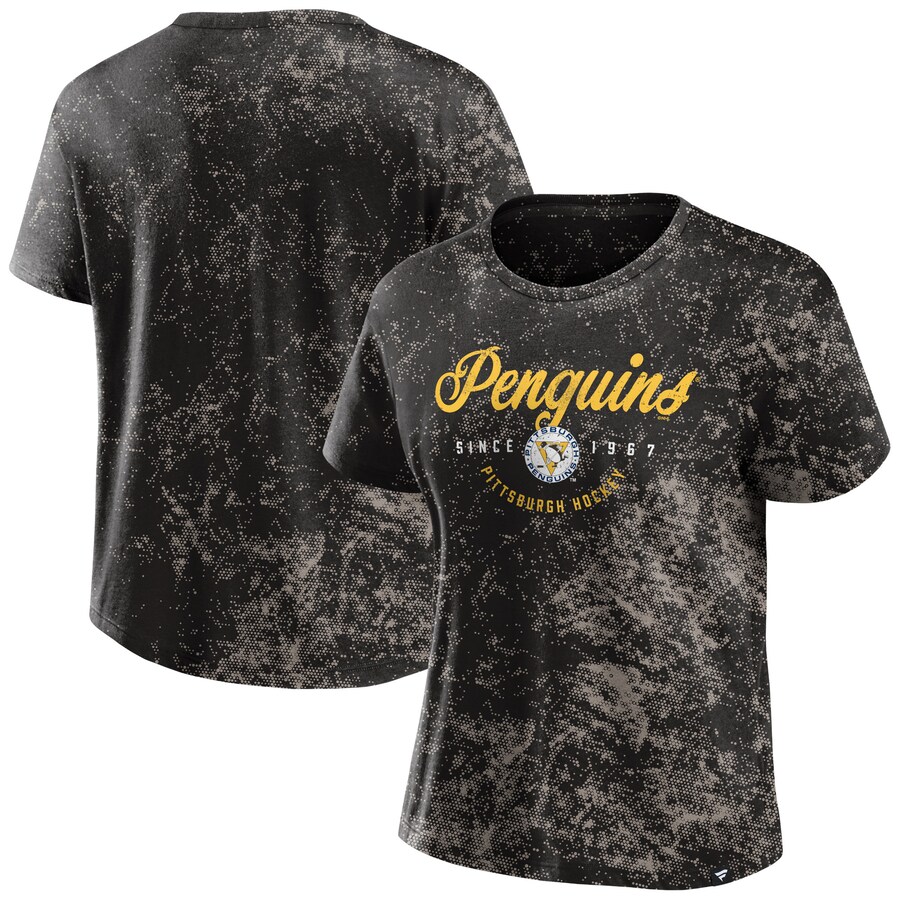Women's Pittsburgh Penguins Fanatics Black Breakaway T-Shirt - Puhuasuan