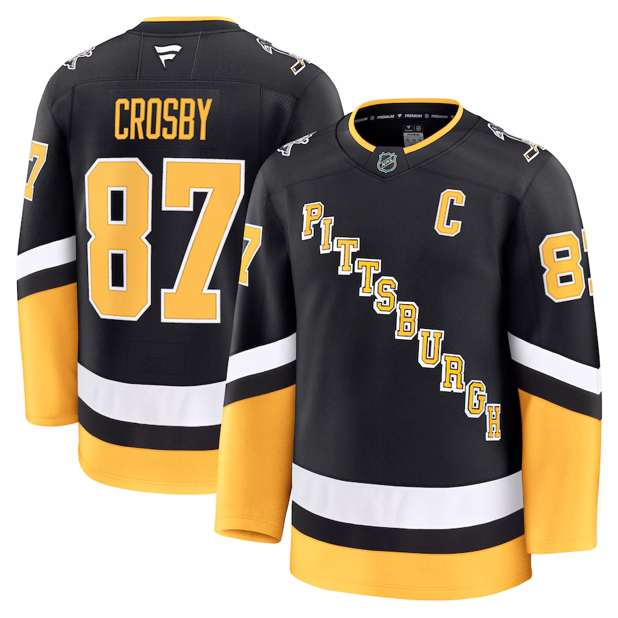 Men's Pittsburgh Penguins Sidney Crosby Fanatics Black Alternate Premium Jersey - Puhuasuan