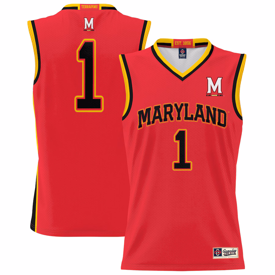 #1 Maryland Terrapins GameDay Greats Youth Lightweight Basketball Jersey - Red - Puhuasuan