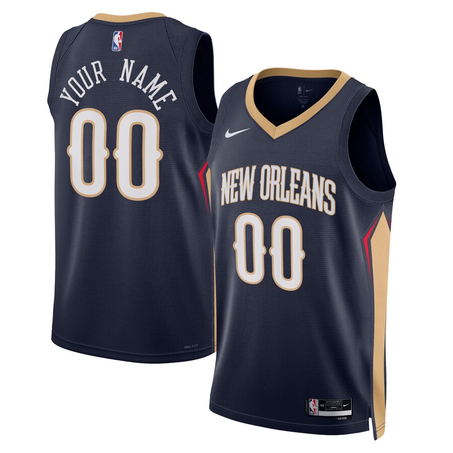 Unisex New Orleans Pelicans Nike Navy 2022/23 Swingman Custom Jersey - Icon Edition - Puhuasuan