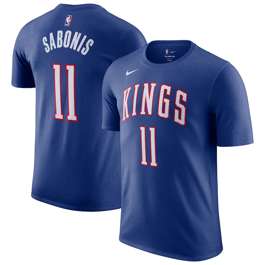 Men's Sacramento Kings Domantas Sabonis Nike Blue 2024/25 City Edition Name & Number T-Shirt - Puhuasuan