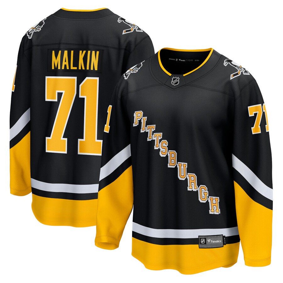 Men's Pittsburgh Penguins Evgeni Malkin Fanatics Branded Black 2021/22 Alternate Premier Breakaway Player Jersey - Puhuasuan