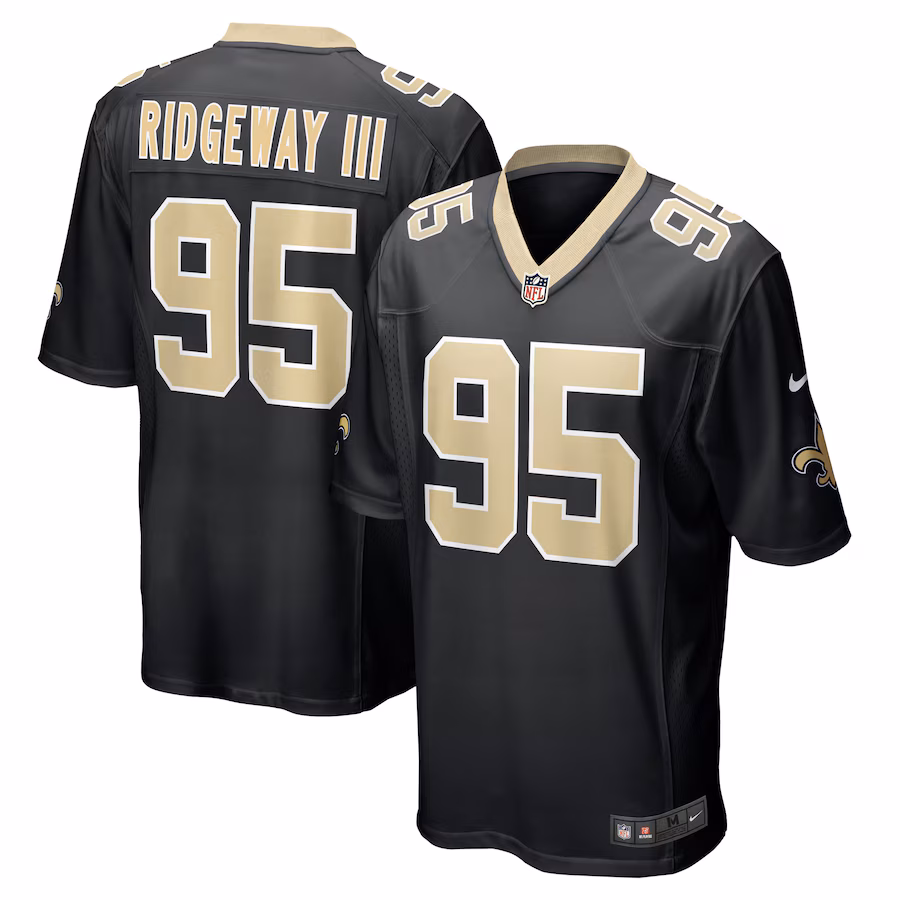 Men's New Orleans Saints John Ridgeway III Nike Black Game Jersey - Puhuasuan