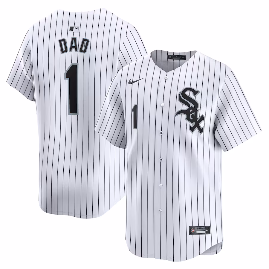 Men's Chicago White Sox Nike White #1 Dad Home Limited Jersey - Puhuasuan