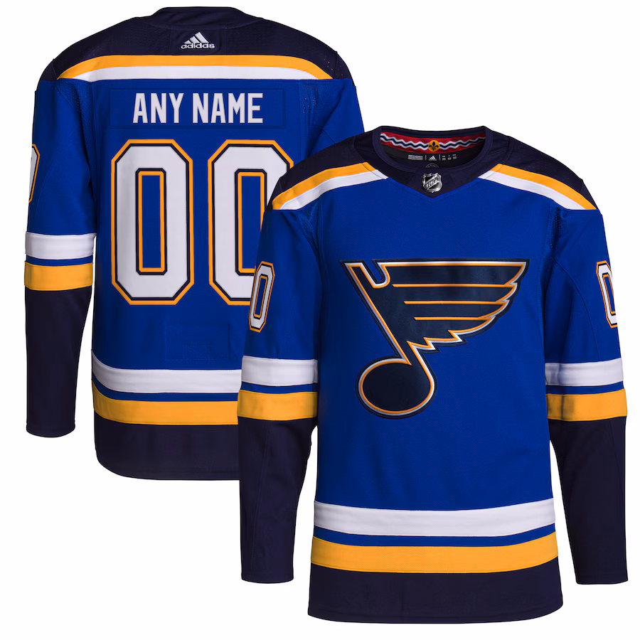 Men's St. Louis Blues adidas Royal Home Primegreen Authentic Custom Jersey - Puhuasuan