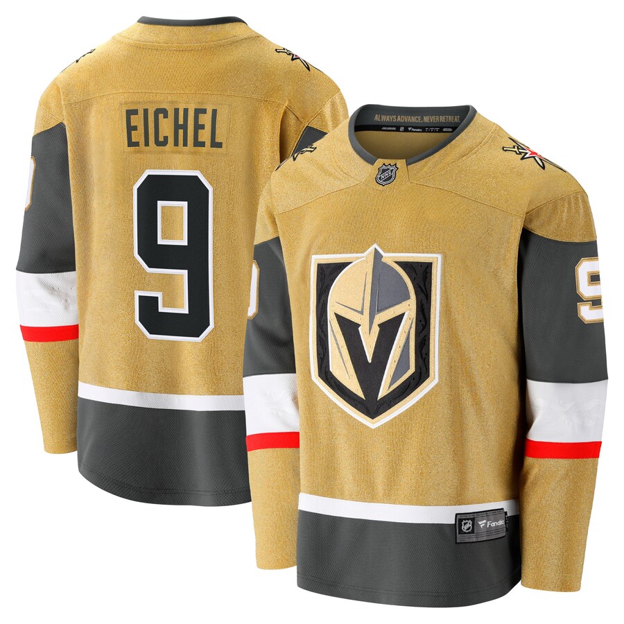 Men's Vegas Golden Knights Jack Eichel Fanatics Branded Gold Alternate Premier Breakaway Player Jersey - Puhuasuan