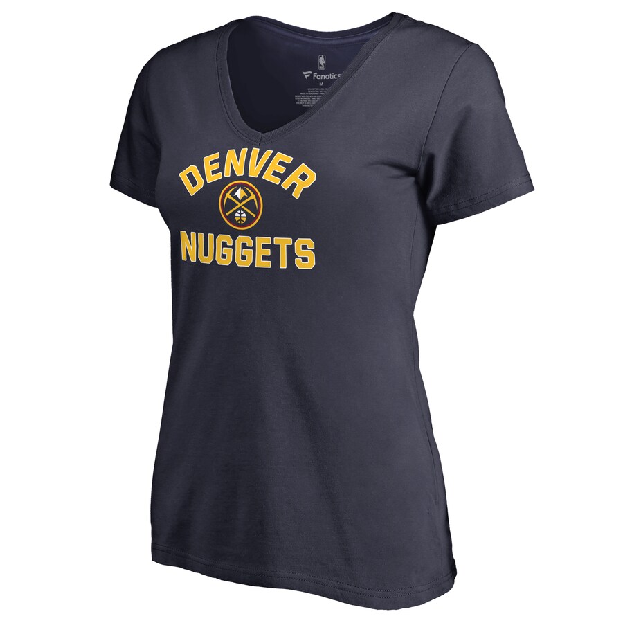 Women's Denver Nuggets Navy Overtime V-Neck T-Shirt - Puhuasuan