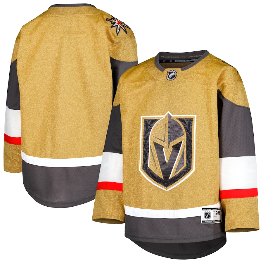 Youth Vegas Golden Knights Gold 2021/22 Home Premier Jersey - Puhuasuan