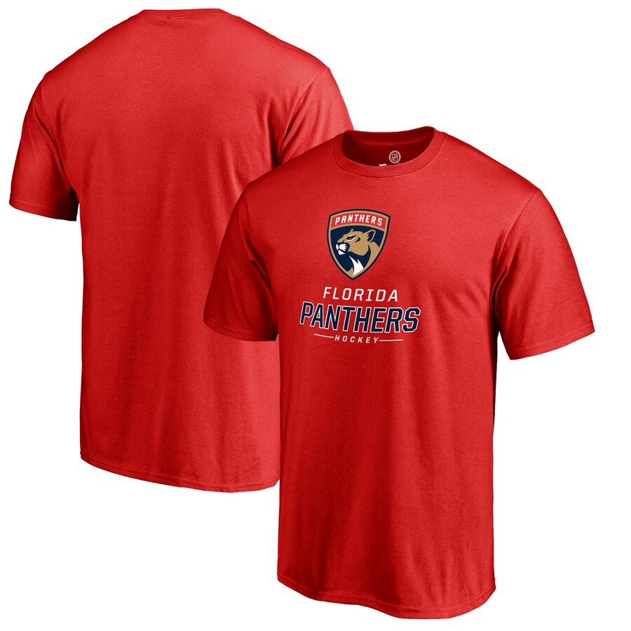 Men's Florida Panthers Red Team Lockup T-Shirt - Puhuasuan
