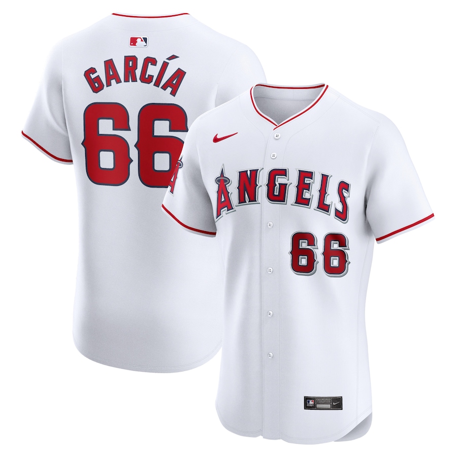 Men's Los Angeles Angels Luis Garcia Nike White Home Elite Player Jersey - Puhuasuan