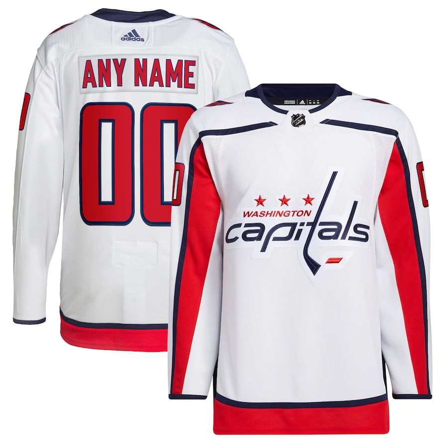 Men's Washington Capitals adidas White Away Primegreen Authentic Custom Jersey - Puhuasuan