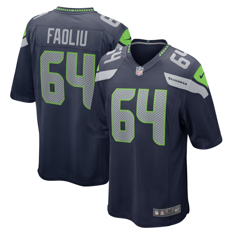 Men's Seattle Seahawks Austin Faoliu Nike College Navy  Game Jersey - Puhuasuan